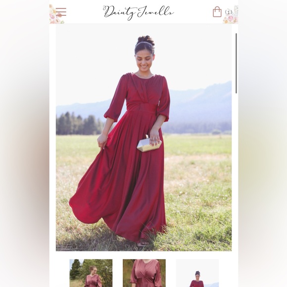 Dainty Jewells Elegant Red Evening Gown - Picture 7 of 11